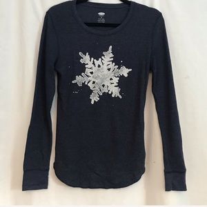 Set of 2! Long Sleeve Waffle Knit Graphic Tees